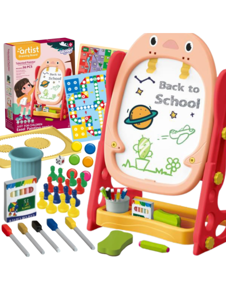 WOOPIE Tablica Dwustronna Magnetyczna Kreślarska Pisklak 57 el.