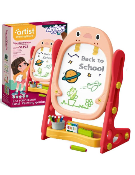 WOOPIE Tablica Dwustronna Magnetyczna Kreślarska Pisklak 57 el.