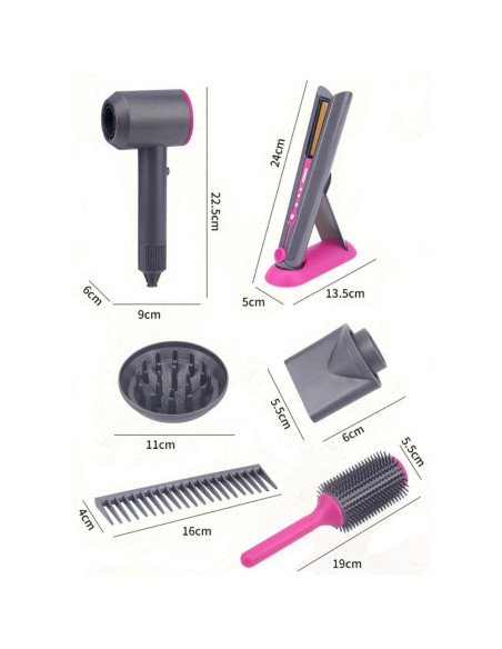 WOOPIE Zestaw Małego Fryzjera Suszarka Prostownica Akcesoria