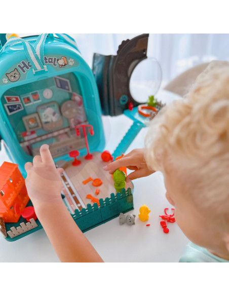 WOOPIE Domek dla Lalek 3w1 Zestaw do Pielęgnacji Pieska w Plecaku