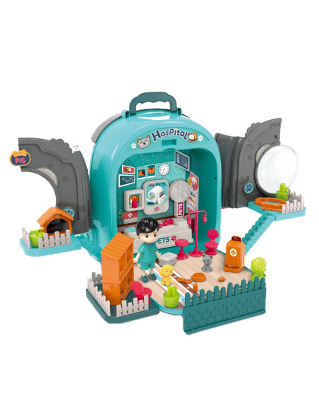 WOOPIE Domek dla Lalek 3w1 Zestaw do Pielęgnacji Pieska w Plecaku