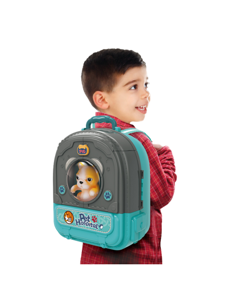 WOOPIE Domek dla Lalek 3w1 Zestaw do Pielęgnacji Pieska w Plecaku