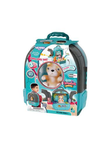 WOOPIE Domek dla Lalek 3w1 Zestaw do Pielęgnacji Pieska w Plecaku