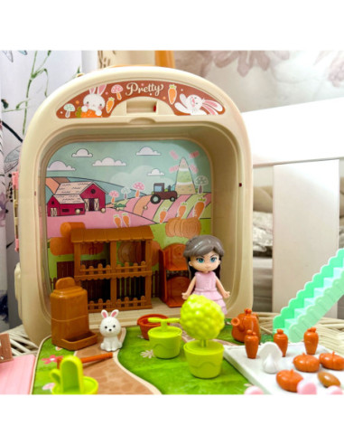 WOOPIE Królik w Plecaku 3w1 Zestaw do Pielęgnacji Króliczka w Plecaku