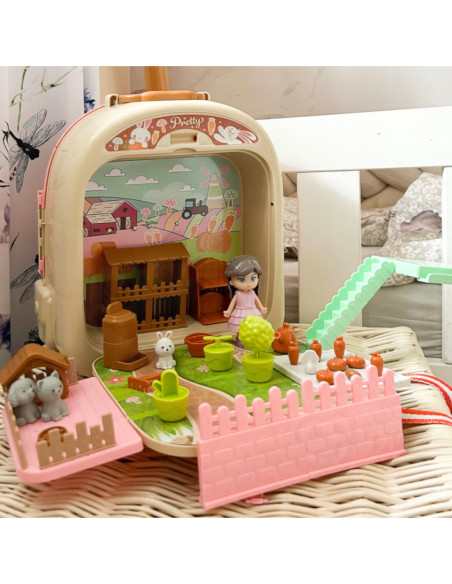 WOOPIE Królik w Plecaku 3w1 Zestaw do Pielęgnacji Króliczka w Plecaku