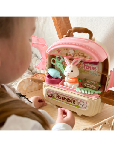 WOOPIE Królik w Plecaku 3w1 Zestaw do Pielęgnacji Króliczka w Plecaku