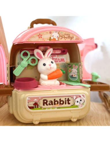 WOOPIE Królik w Plecaku 3w1 Zestaw do Pielęgnacji Króliczka w Plecaku