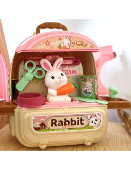 WOOPIE Królik w Plecaku 3w1 Zestaw do Pielęgnacji Króliczka w Plecaku