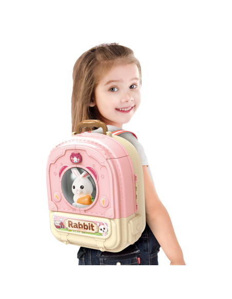 WOOPIE Królik w Plecaku 3w1 Zestaw do Pielęgnacji Króliczka w Plecaku