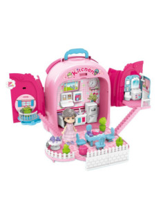 WOOPIE 3-in-1 Dollhouse Portable Kitchen in a Backpack