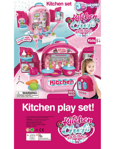 WOOPIE Domek dla Lalek 3w1 Kuchnia Przenośna w Plecaku