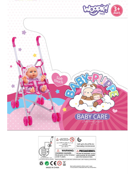 WOOPIE ROYAL Lalka Bobas z Wózkiem Opiekunka + Zestaw do Karmienia