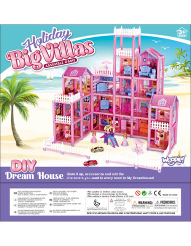WOOPIE Mega Willa Domek dla Lalek LOVELY HOUSE 194 el.