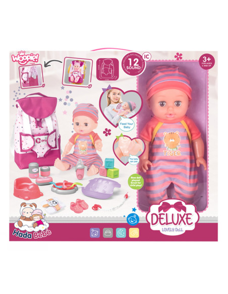 WOOPIE ROYAL Zestaw Opiekunka Lalka Bobas z Akcesoriami 19 el.