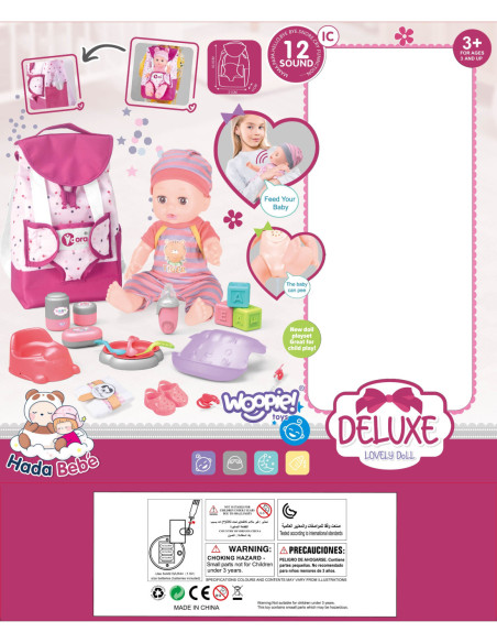 WOOPIE ROYAL Zestaw Opiekunka Lalka Bobas z Akcesoriami 19 el.