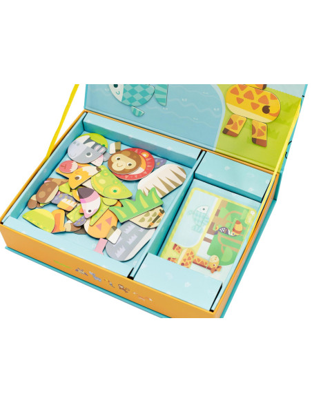 CLASSIC WORLD Układanka Magnetyczna Zwierzęta Tablica Klocki Puzzle Pamięć 60 el.