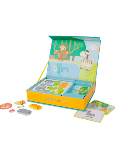 CLASSIC WORLD Układanka Magnetyczna Zwierzęta Tablica Klocki Puzzle Pamięć 60 el.