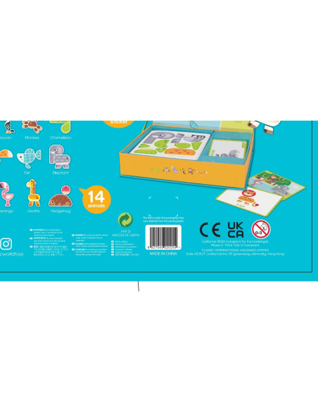 CLASSIC WORLD Układanka Magnetyczna Zwierzęta Tablica Klocki Puzzle Pamięć 60 el.