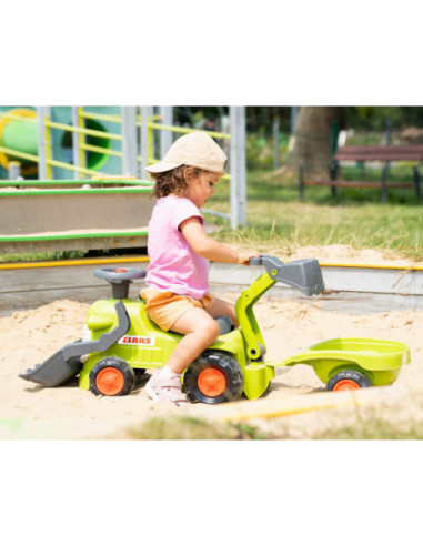 FALK Traktorek Claas Jeździk z Przyczepką Ładowarką i Łyżką