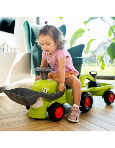 FALK Traktorek Claas Jeździk z Przyczepką Ładowarką i Łyżką