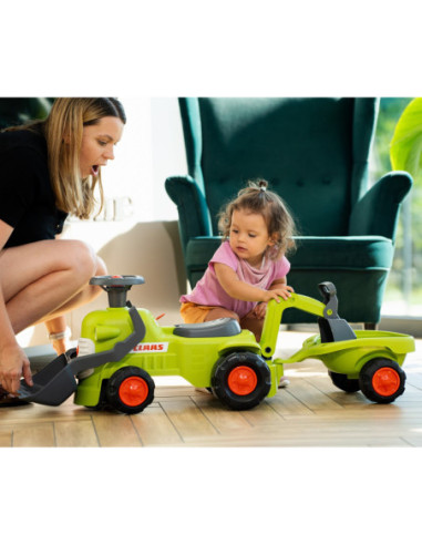 FALK Traktorek Claas Jeździk z Przyczepką Ładowarką i Łyżką