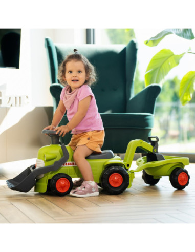 FALK Traktorek Claas Jeździk z Przyczepką Ładowarką i Łyżką