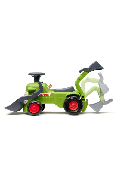 FALK Traktorek Claas Jeździk z Przyczepką Ładowarką i Łyżką