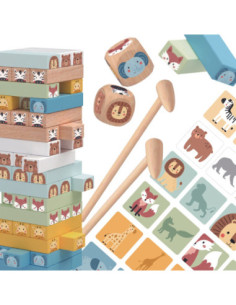 TOOKY TOY Skill Game "Wobbling Tower" Animals 82 pcs.