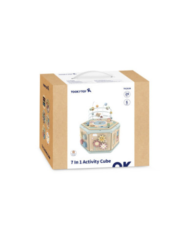 TOOKY TOY Interaktywny Drewniany Sześciokąt Montessori Otwierane Pudełko