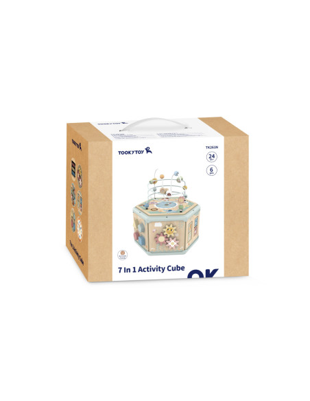 TOOKY TOY Interaktywny Drewniany Sześciokąt Montessori Otwierane Pudełko