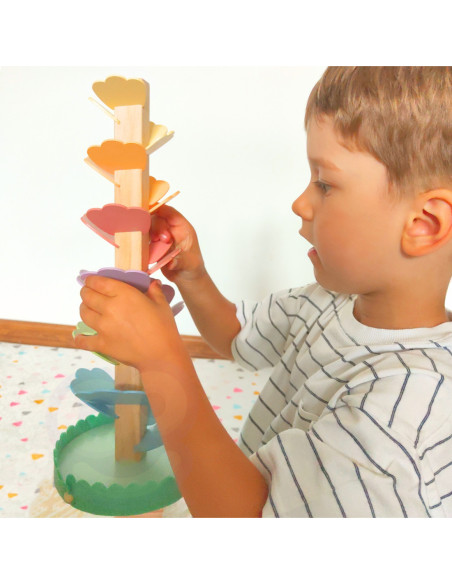 Tooky Toy Drewniana Kolorowa Wieża Wirująca dla Dzieci