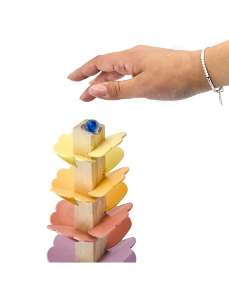 Tooky Toy Drewniana Kolorowa Wieża Wirująca dla Dzieci