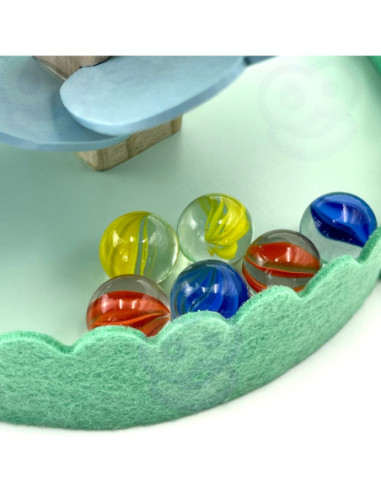 Tooky Toy Drewniana Kolorowa Wieża Wirująca dla Dzieci