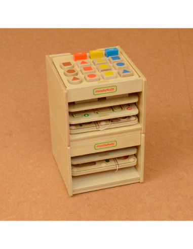 MASTERDKIZ Szafka do Przechowywania Poręcznych Tablic Edukacyjnych Mała na 3 Tablice