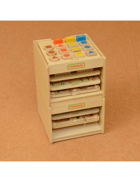 MASTERDKIZ Szafka do Przechowywania Poręcznych Tablic Edukacyjnych Mała na 3 Tablice