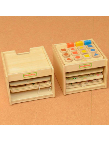 MASTERDKIZ Szafka do Przechowywania Poręcznych Tablic Edukacyjnych Mała na 3 Tablice