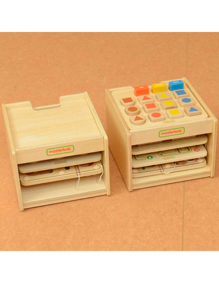 MASTERDKIZ Szafka do Przechowywania Poręcznych Tablic Edukacyjnych Mała na 3 Tablice