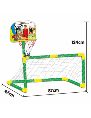 WOOPIE Zestaw 2w1 Koszykówka Bramka do Piłki Nożnej+ Piłki
