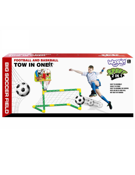 WOOPIE Zestaw 2w1 Koszykówka Bramka do Piłki Nożnej+ Piłki