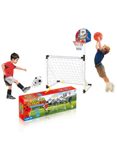 WOOPIE Zestaw 2w1 Koszykówka Bramka do Piłki Nożnej+ Piłki