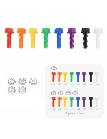 MASTERKIDZ Kolorowe Śrubki 5 Kształtów Do Tablicy Kreatywnej STEM 512 Sztuk Mix Kolorów