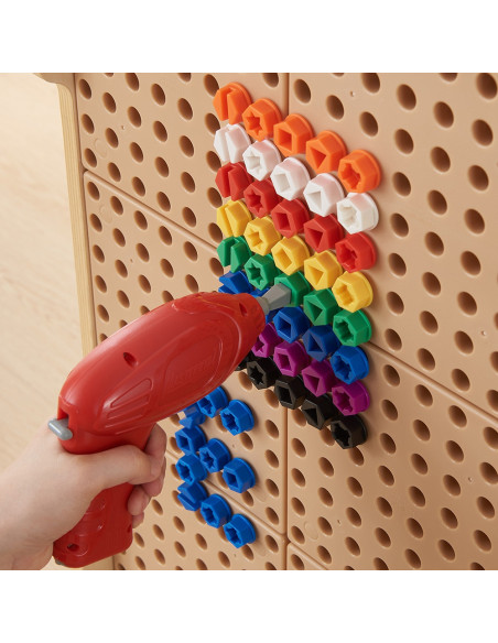 MASTERKIDZ Kolorowe Śrubki 5 Kształtów Do Tablicy Kreatywnej STEM 512 Sztuk Mix Kolorów