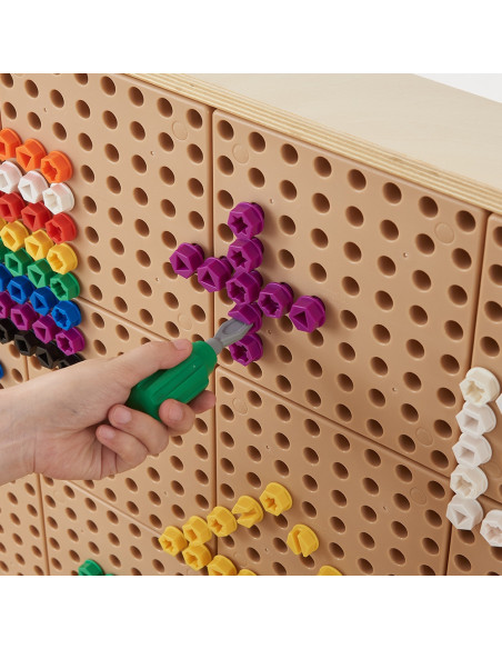 MASTERKIDZ Kolorowe Śrubki 5 Kształtów Do Tablicy Kreatywnej STEM 512 Sztuk Mix Kolorów