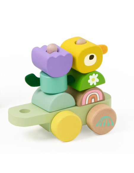 CLASSIC WORLD Montessori Kolejka Gąsienica Drewniana Układanka