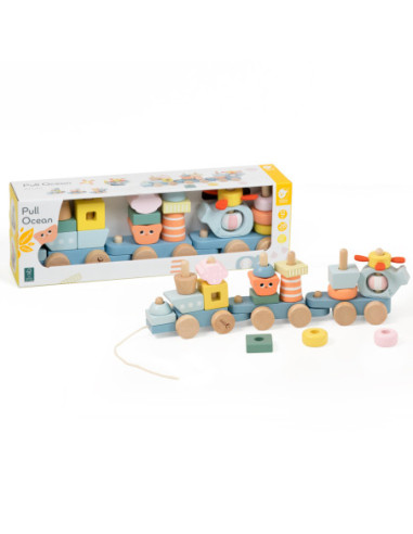 CLASSIC WORLD Montessori Kolejka Ocean Drewniana Układanka