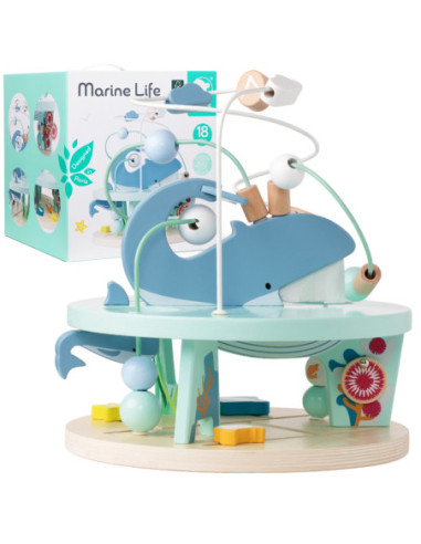 CLASSIC WORLD Drewniany Edukacyjny Labirynt Przeplatanka Życie Morskie 18m+