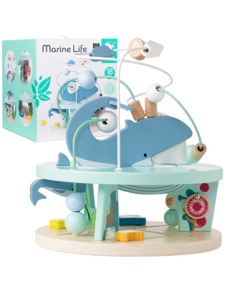 CLASSIC WORLD Drewniany Edukacyjny Labirynt Przeplatanka Życie Morskie 18m+
