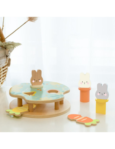 CLASSIC WORLD Drewniana Gra Wyskakujące Króliczki 12m+