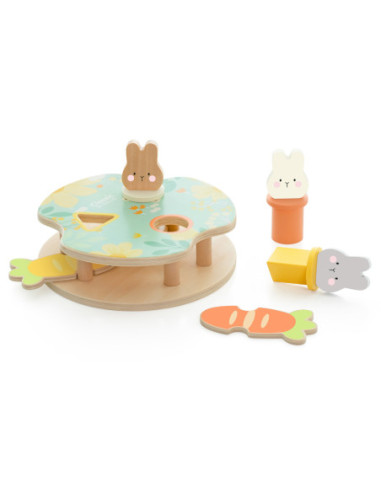 CLASSIC WORLD Drewniana Gra Wyskakujące Króliczki 12m+
