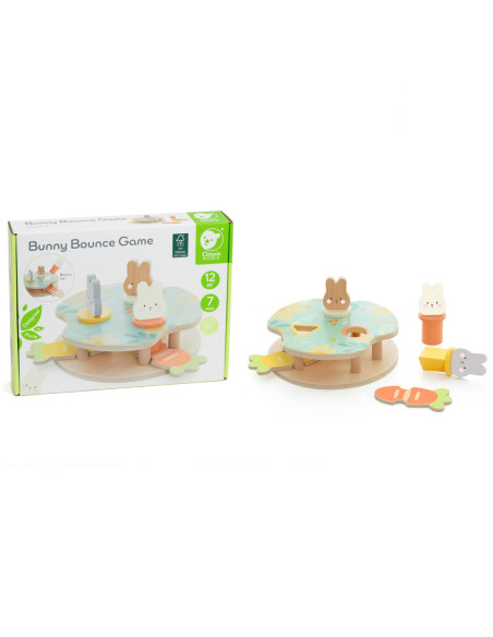 CLASSIC WORLD Drewniana Gra Wyskakujące Króliczki 12m+